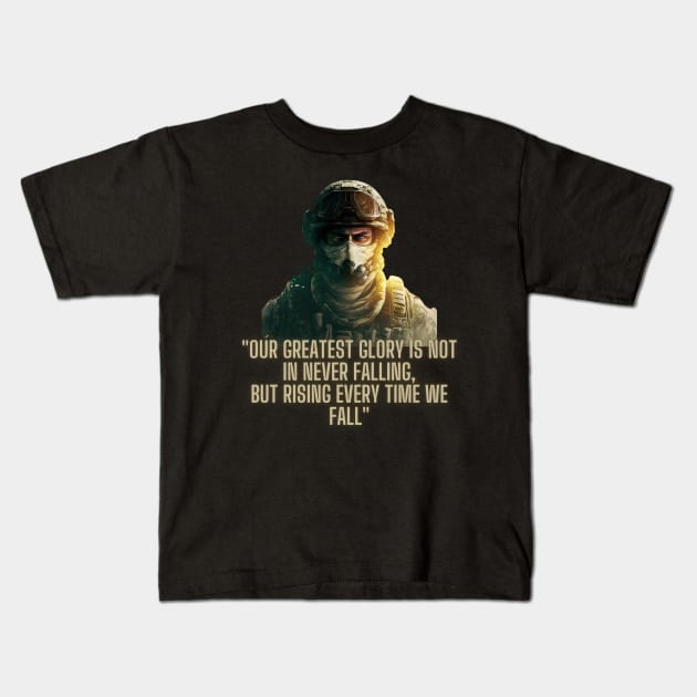 military quotes Kids T-Shirt by CreativeThink